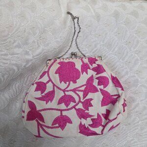 KC Malhan Pink Floral Embroidered Bag